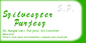 szilveszter purjesz business card